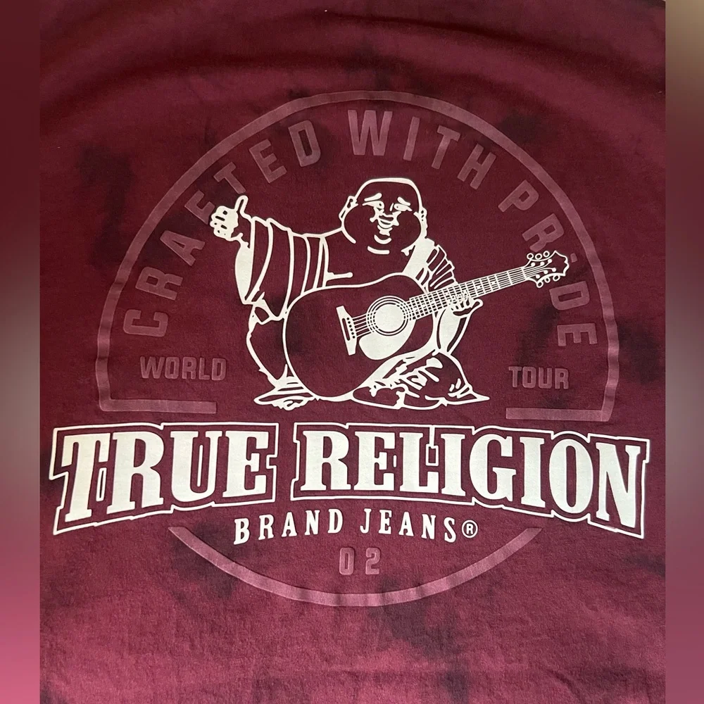 True Religion Maroon Marble T Shirt